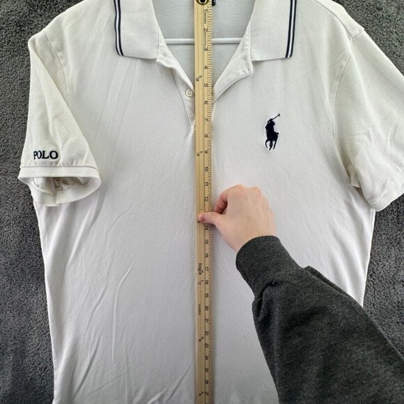 Polo Ralph Lauren Polo Shirt XL White Embroidered Short Sleeve Big Pony Pro Fit - Picture 3 of 15